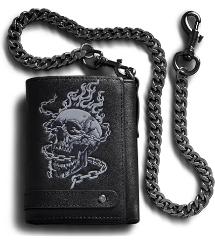 Amazon.com: MARSHAL Men's RFID Blocking Trifold Biker Genuine